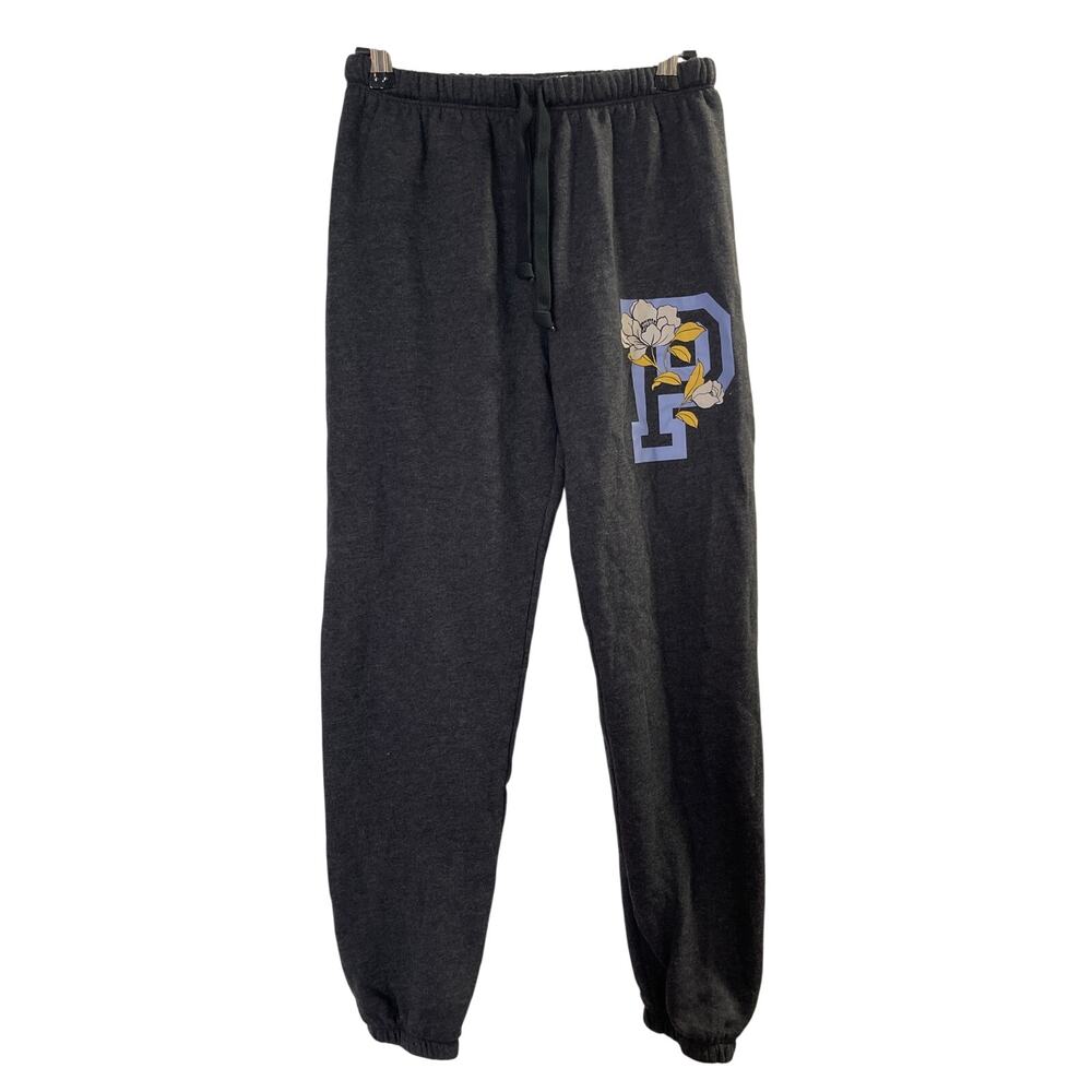 PINK Victoria's Secret XS Gray Jogger Sweatpants Crest Logo Athleisure